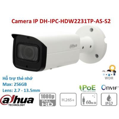 Camera IP 2MP STARLIGHT ZOOM Dahua DHIPCHFW2231TPZSS2(hàng chính hãng DSS BH 24T)