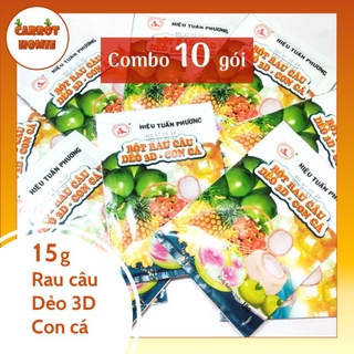 Combo 10 gói thạch rau câu 3D con cá 15g