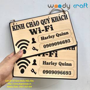 Bảng Tên Wifi, Password - Bảng Gỗ Wifi, Password - Bảng Gỗ Woody