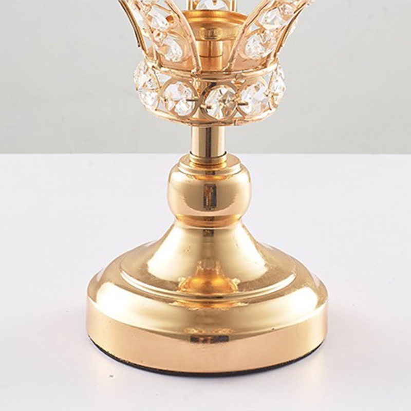 Giá Đỡ Đèn Cầy Bằng Sắt Mạ Hình Vương Miện Độc Đáo Trang Trí Nhà Cửa