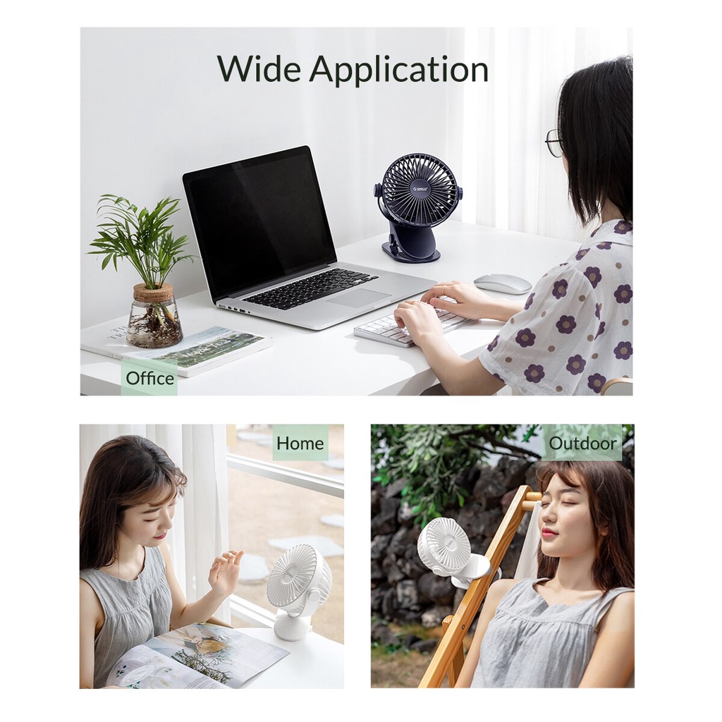 Quạt ORICO Kẹp Bàn Sạc USB Làm Mát Mùa Hè Xoay 360 Độ Luồng Gió Mạnh 3 Tốc Độ（ GXZ-F835）