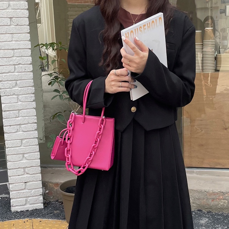 Túi đeo chéo IELGY phối chuỗi xích xách tay thời trang đơn giản dành cho nữ