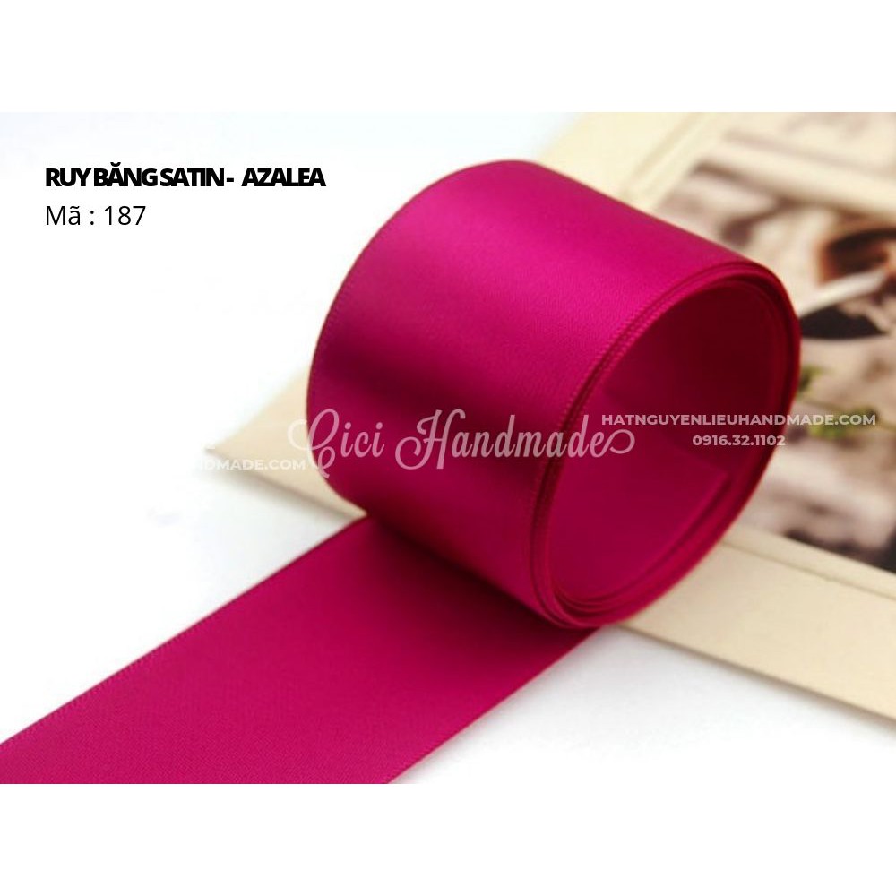 Cuộn 5M Ruy băng Satin 2 mặt màu đỏ, cam - link 2/9 Cici Handmade ruyban gấm hoa lụa ruyban ribbon satin