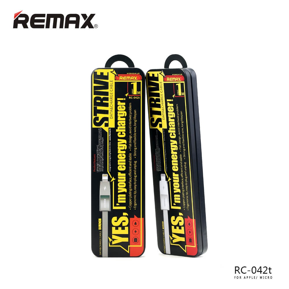 Cáp sạc nhanh 2 trong 1 dây dẹt RC-042T hãng Remax