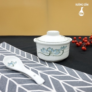 Âu thố sứ có nắp đựng súp, chưng yến xưởng gốm tm bát tràng