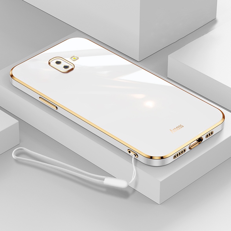 Ốp Điện Thoại Silicon Mạ Màu Kèm Dây Đeo Cho Samsung Galaxy J6 Plus J6+ J6 Prime J7 Prime J2 Prime J4+ J4 Prime