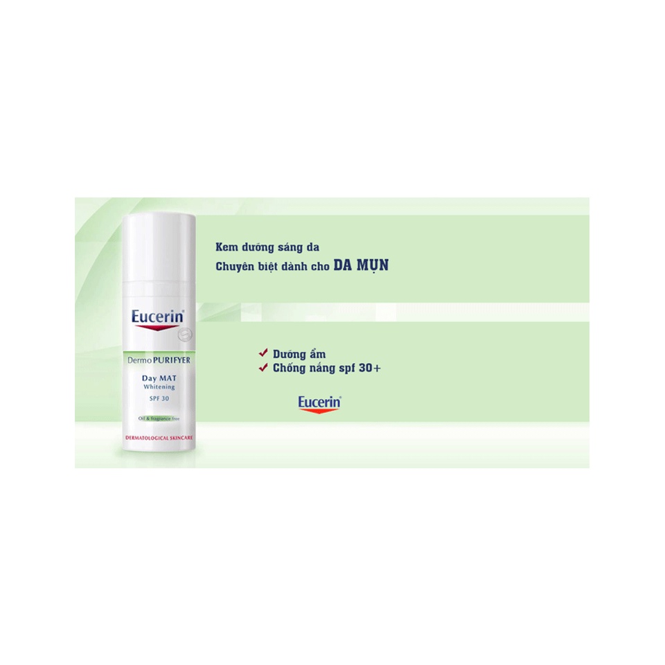 Kem dưỡng giảm mụn dưỡng trắng da Eucerin Pro Acne DAY MAT Whitening SPF30