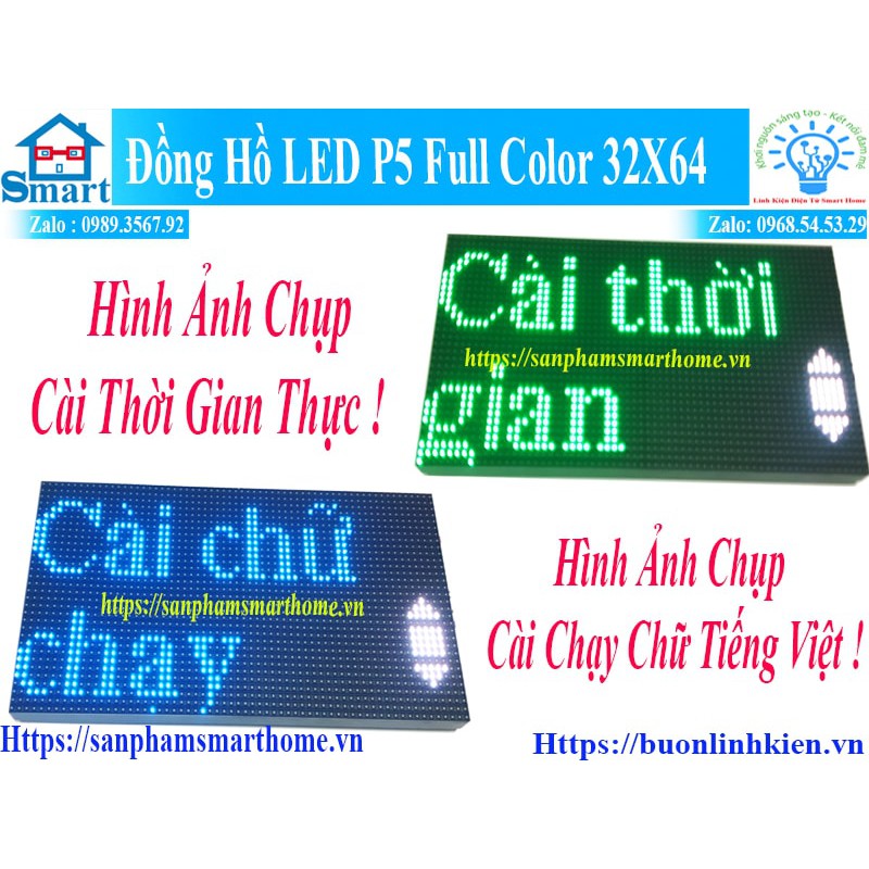 Led đồng hồ p5 full color