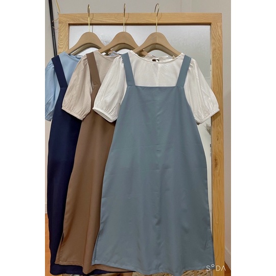 Set Yếm Rời Kèm Áo Tay Bồng S120, Sét Yếm Xuông Phong Cách Vintage Hàn Quốc Ảnh Thật Đủ Màu Lemie By Lekem 🧸