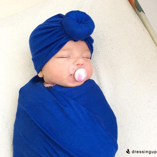 Mũ trùm đầu nhiều màu thiết kế gút búi dễ thương cho em bé