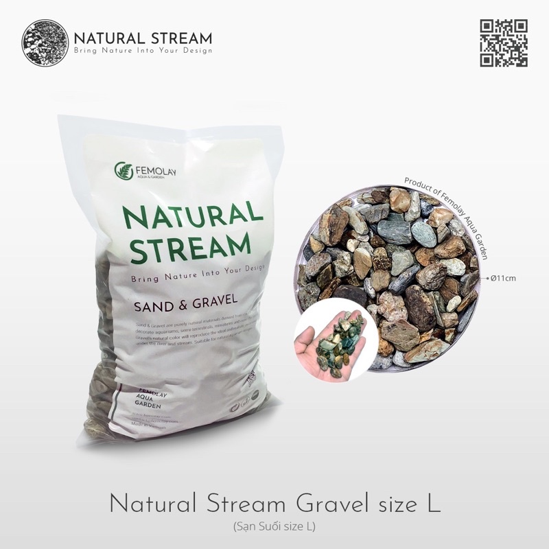Sạn Suối Thiên Nhiên Femolay | Size L | Bao 2KG | Trang trí trải nền bể thủy sinh, Biotope.