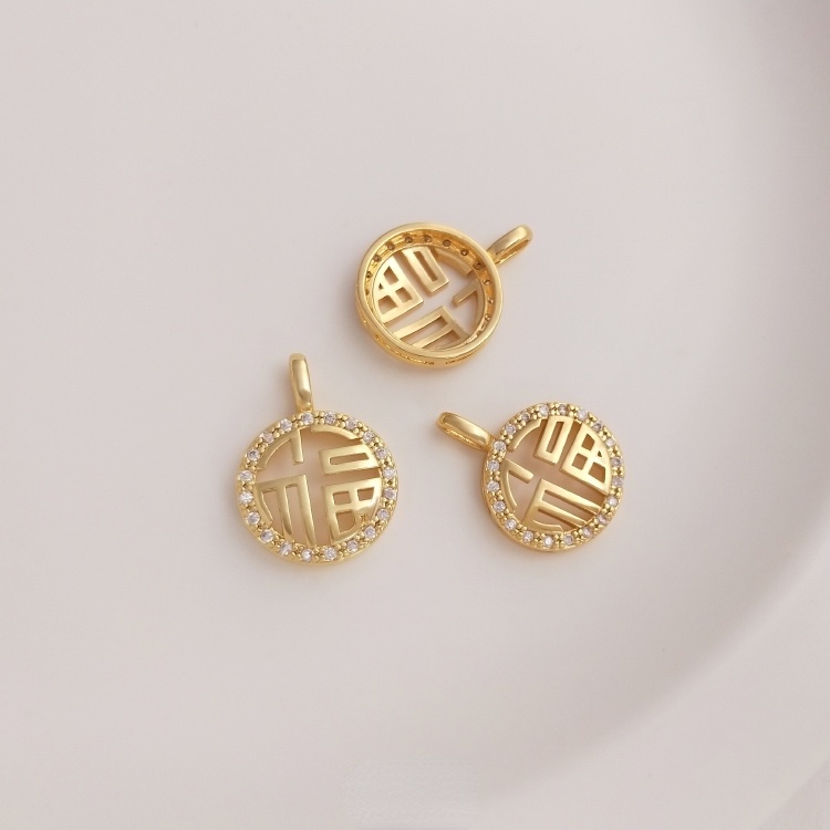 Mặt Dây Chuyền/Móc Khóa Hình Bầu Dục Đính Đá Zircon Mắt Mèo Bằng Đồng Mạ Vàng 18K diy