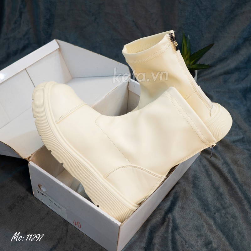 Giày boots da cổ cao nữ 11296