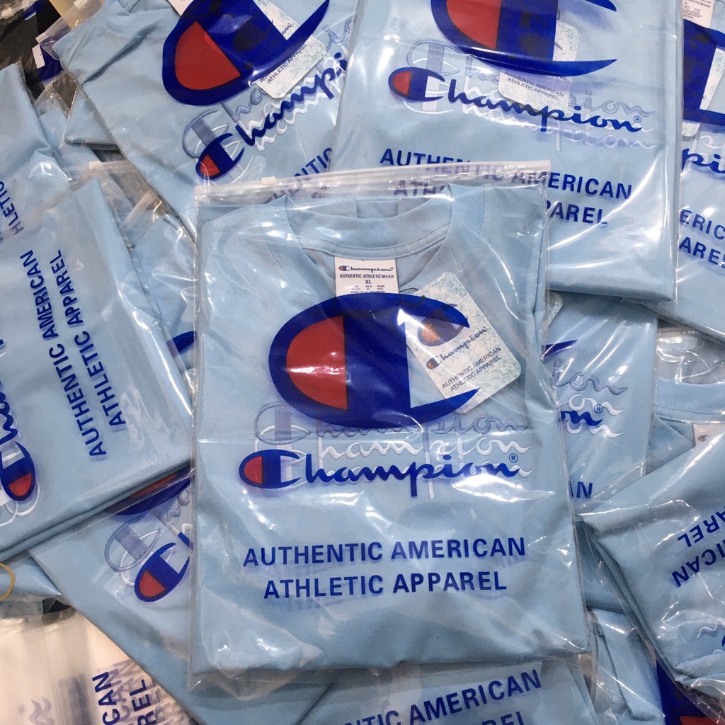 Áo thun Champion chữ thêu 3 line Tubee shop nam nữ