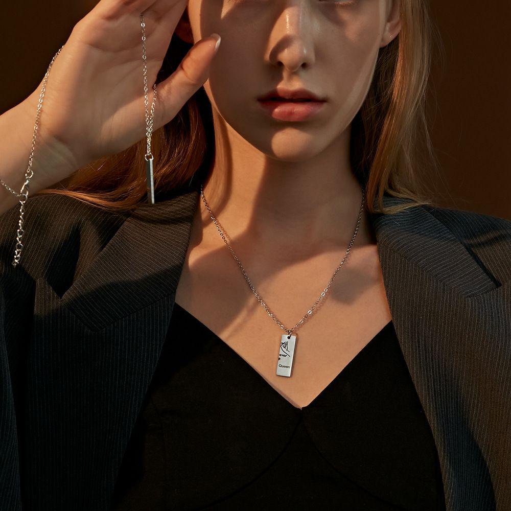 Vòng cổ Cặp Đôi King Queen Bằng Thép Không Gỉ