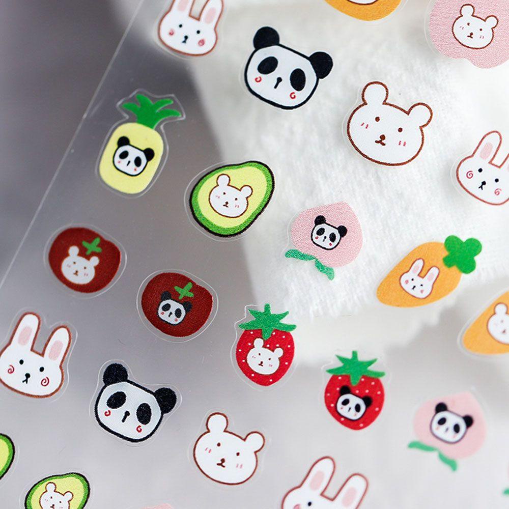 Miếng Dán Trang Trí Móng Tay Hình Gấu Trúc / Trái Cây Kiểu Nhật Hàn Xinh Xắn