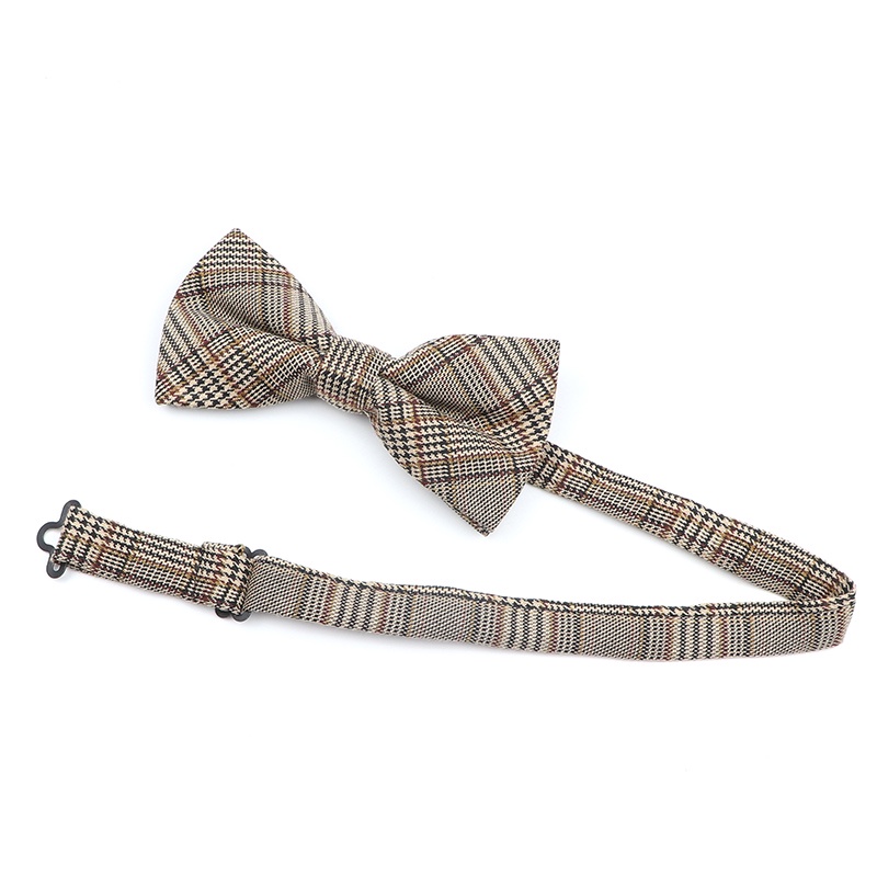 Cà Vạt Nơ Họa Tiết Sọc Caro Màu Sắc Tối Thời Trang Cho Nam