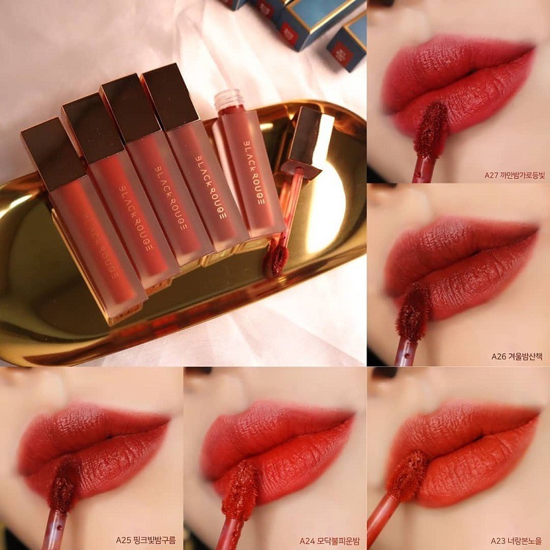 [MUA 1 TẶNG 1 Sample] TEM CHÍNH HÃNG - BLACK ROUGE - Son kem Airfit Velvet Ver 4,5,6