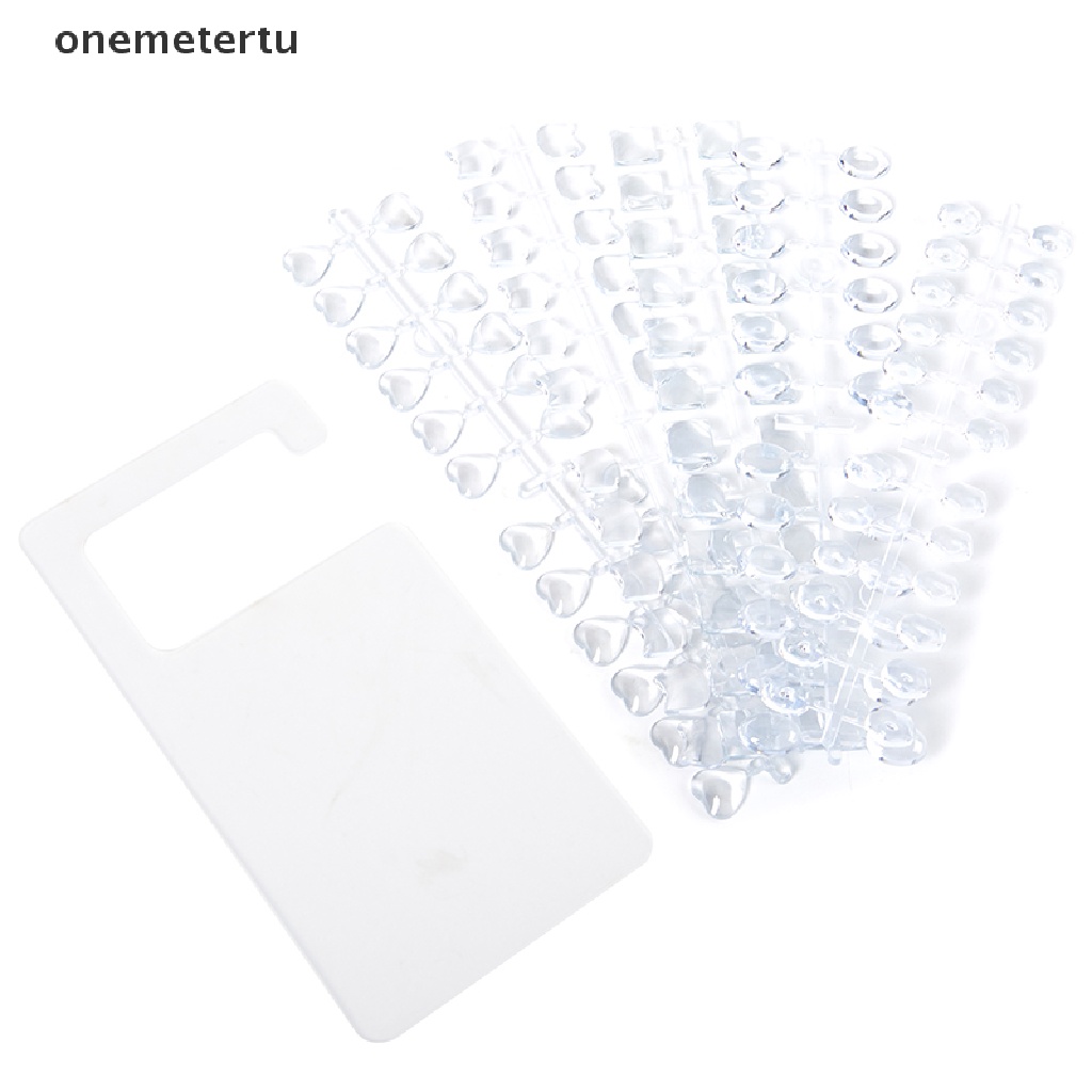 Thẻ Màu Trưng Bày Móng Tay Hình Vuông / Oval / Trái Tim Bằng Acrylic Trong Suốt