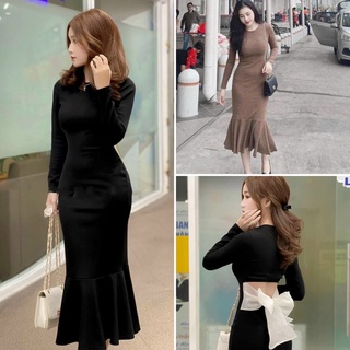Đầm thun nơ lưng