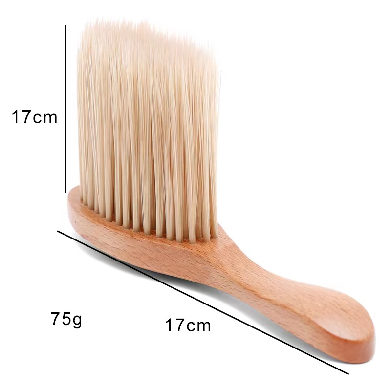 Bộ Cọ Cắt Tóc Cổ Và Cọ Mềm Cán Gỗ Chất Lượng Cao Cho Salon