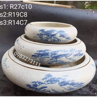 Ang tròn, chậu tròn bonsai, sen nước, sen đá gốm Bát Tràng