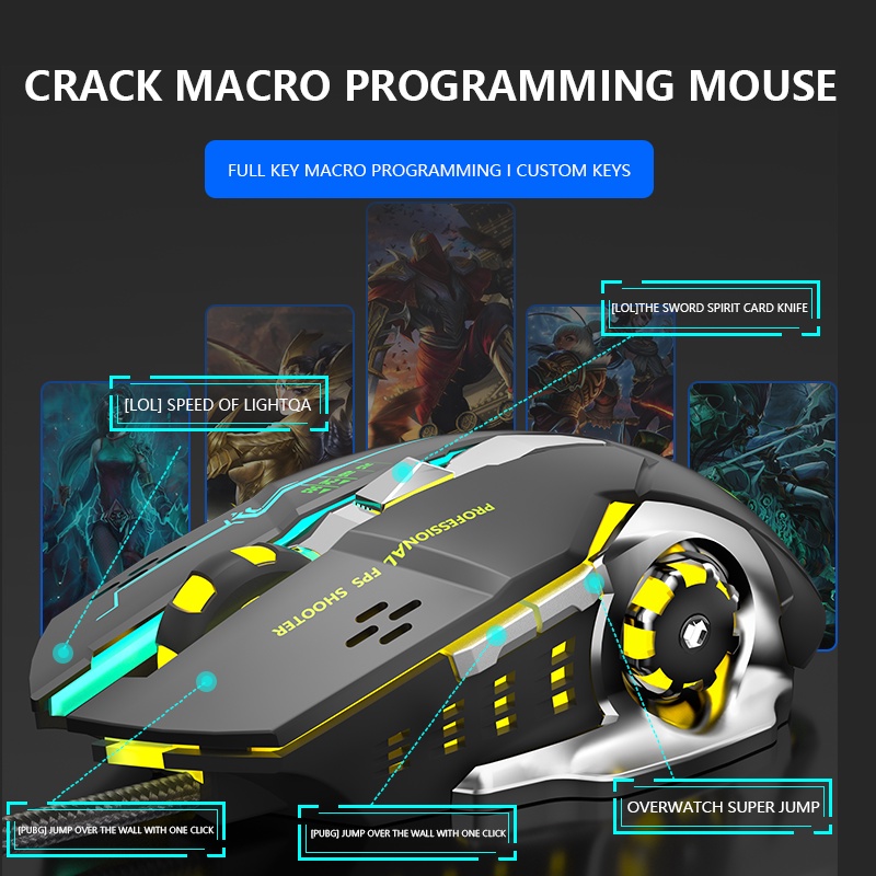 Chuột máy tính bảo hành 24 tháng LEAVEN X6 RGB hiệu ứng ánh sáng siêu rẻ chuột chơi game siêu bền