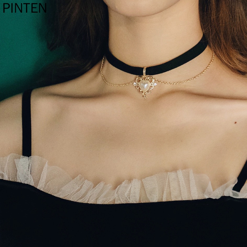 Vòng Cổ Choker Nhung Mặt Trái Tim Phong Cách Retro | BigBuy360 - bigbuy360.vn