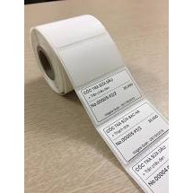 Giấy Decal nhiệt 50x30 mm x 30m, Decal Trà sữa 50x30 mm x 30m, Giấy in mã vạch tem nhãn, tem phụ 50x30 mm x 50m