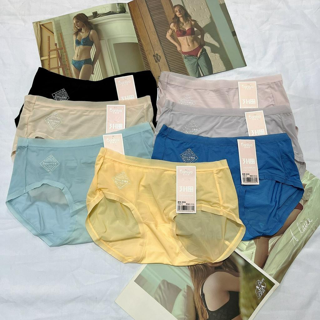 Quần lót nữ thun lạnh trơn cao cấp 3638 cạp vừa chất liệu mềm mịn thoáng mát size 50kg-60kg