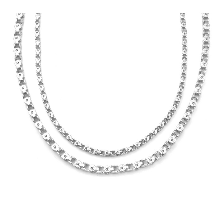 Dây chuyền nam inox kiểu xích chạm hình kim tiên trắng sáng, đep, không đen - Đem lại đẳng cấp phong độ cho người đeo