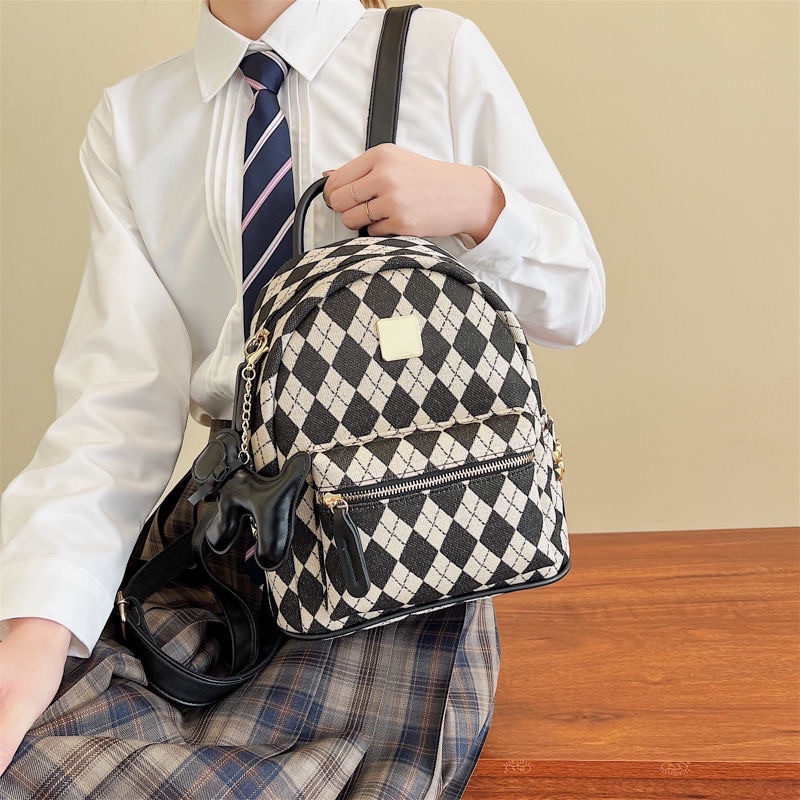 Balo mini kẻ caro thời trang nữ phong cách vintage chất lượng cao giá rẻ balo đi chơi du lịch phong cách hàn quốc bl002
