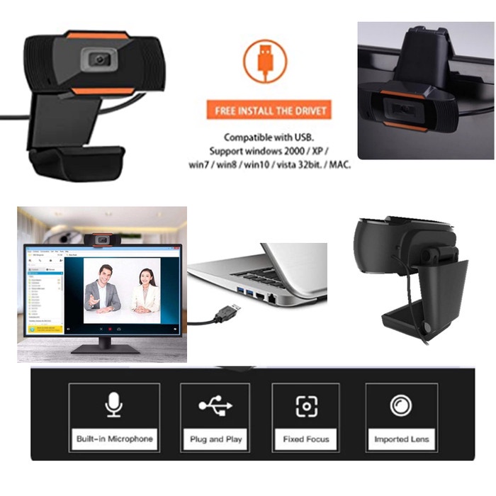 Máy tính WEBCAM Full HD WEB CAM LAPTOP 1080P USB + MIC 1920X1080-2MP | BigBuy360 - bigbuy360.vn