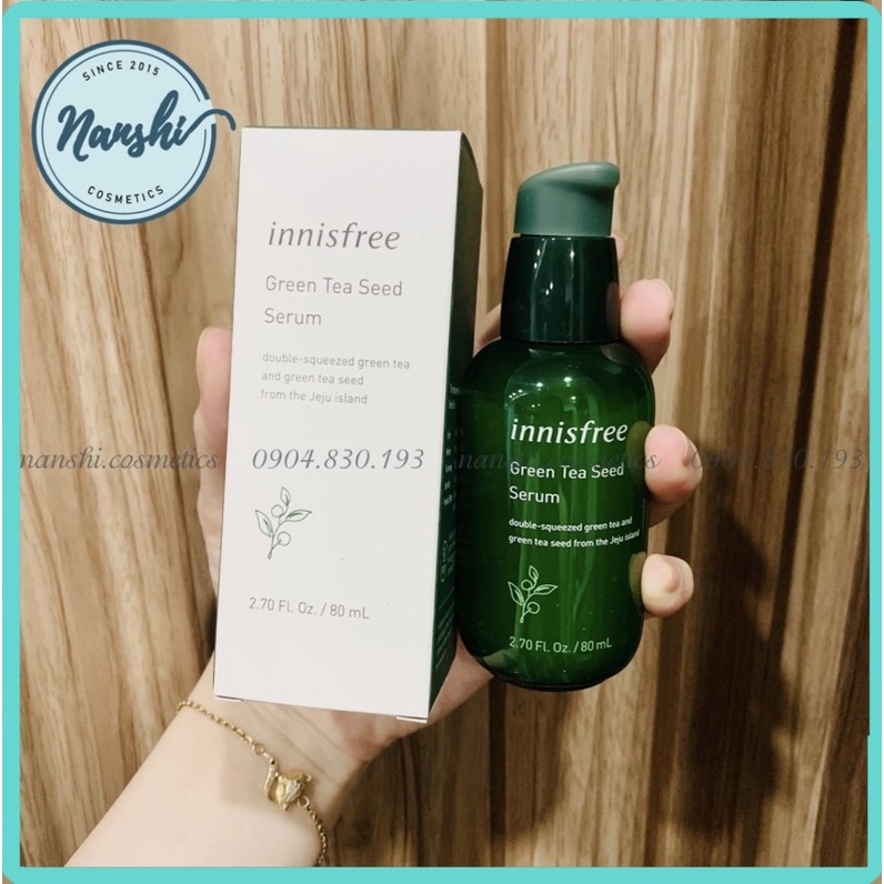 Tinh chất dưỡng ẩm cô đặc từ trà xanh và dầu hạt trà xanh tươi Jeju Innisfree The Green Tea Seed Serum 80ml