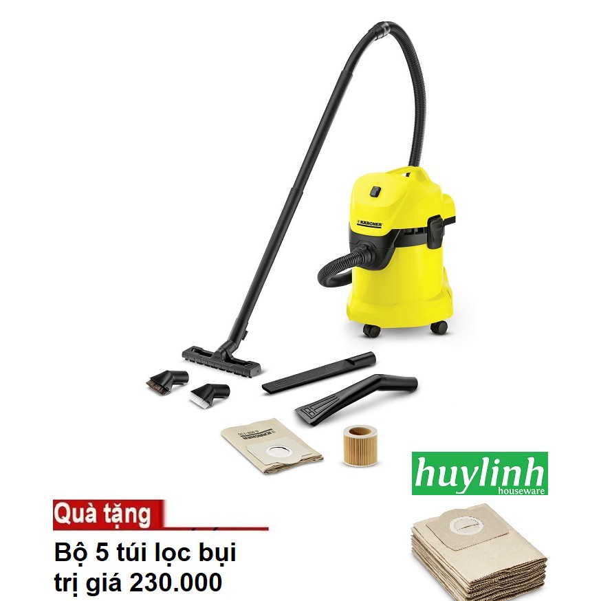 Freeship Máy hút bụi khô và ướt Karcher WD3 Car - Tặng bộ 5 túi lọc bụi trị giá 230.000