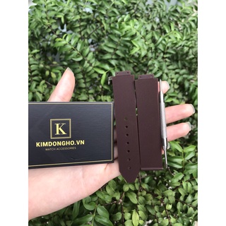 Dây đồng hồ HUB Nữ cao su nâu size 13-19-18 (tặng kèm đồ thay dây)