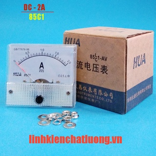 Ampe kế cơ DC 2A 85C1 đo dòng 0-2A chính hãng HUA