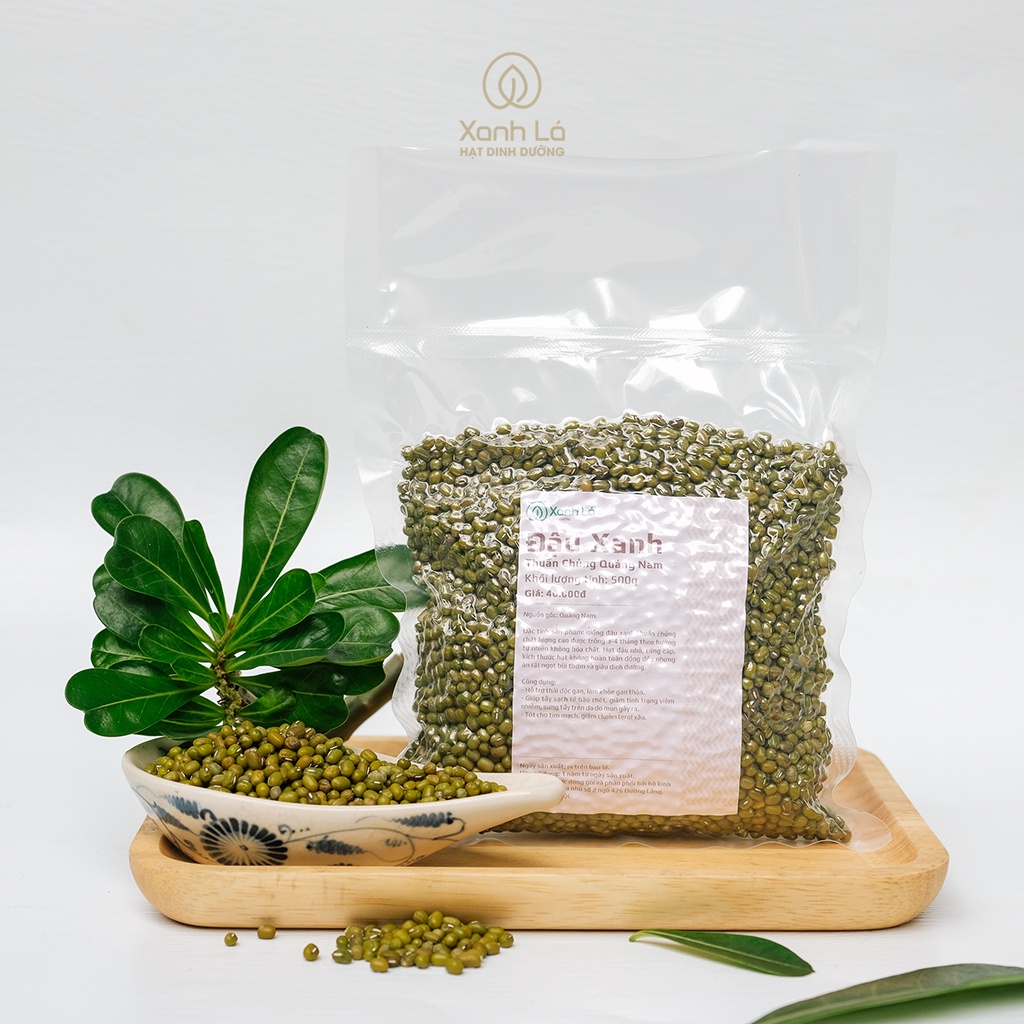Hạt đậu xanh / đỗ xanh quê La'zen nguyên vỏ thuần chủng làm giá đỗ và sữa hạt, hút chân không cẩn thận