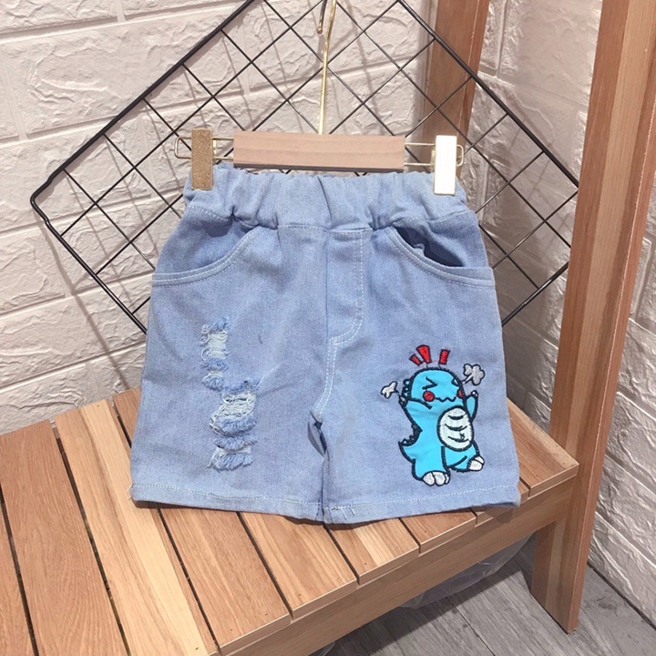 Quần Jean Đùi Habi Fashion Cho Bé Trai Họa Tiết Khủng Long HABI13