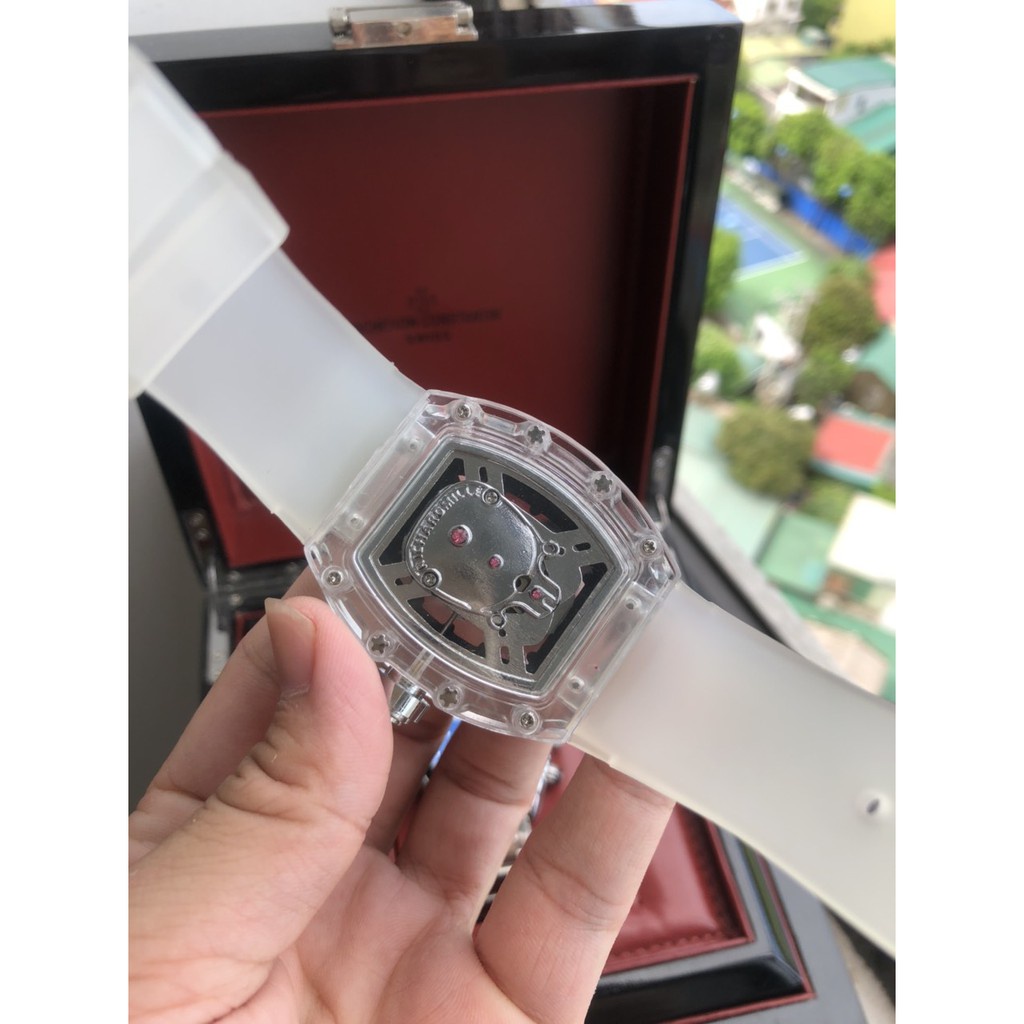 Đồng Hồ Nam RM SKULL Vỏ Xuyên Thấu Size 42mm, Máy Pin Nhật.