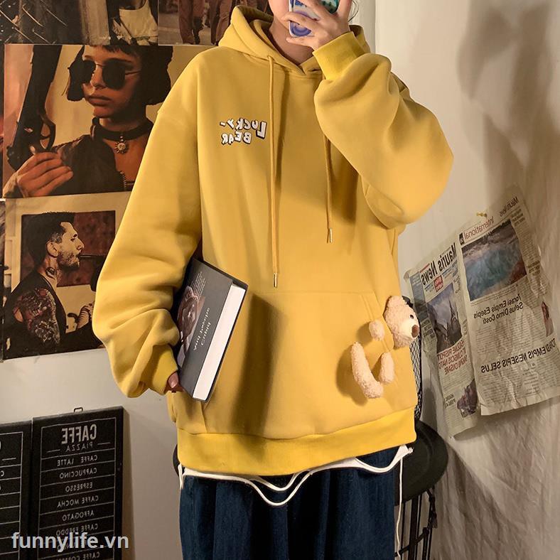 Áo Hoodie Dáng Rộng Có In Hình Gấu Thời Trang Thu Đông 2021 Cho Nam / Nữ | BigBuy360 - bigbuy360.vn