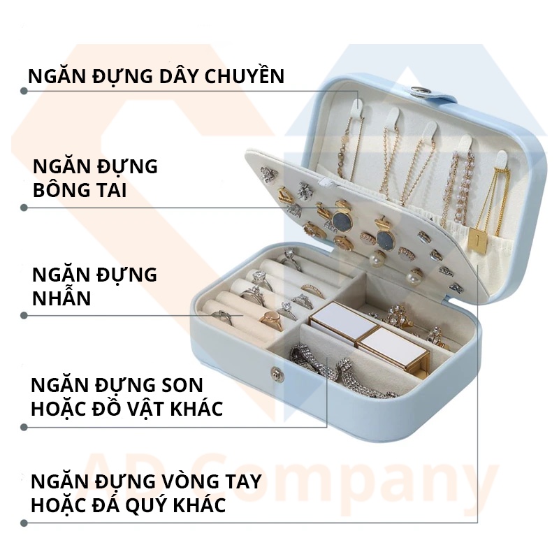 HỘP ĐỰNG NỮ TRANG MINI NHỎ GỌN - TIỆN DỤNG DỄ MANG ĐI XA