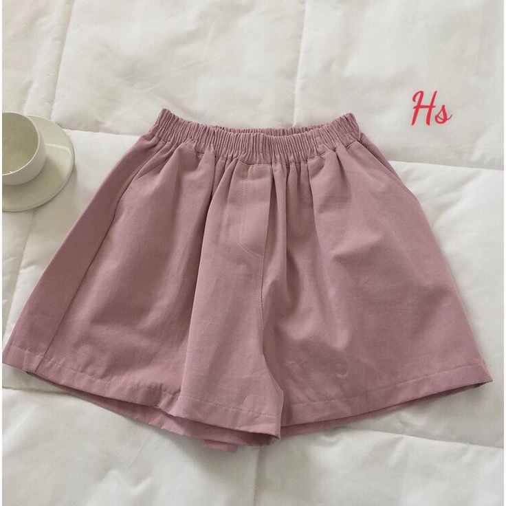 Quần Short Nữ Thể Thao Ống Rộng 🦋 Quần Đùi Nữ Cạp Chun Trơn 5 Màu 🦋
