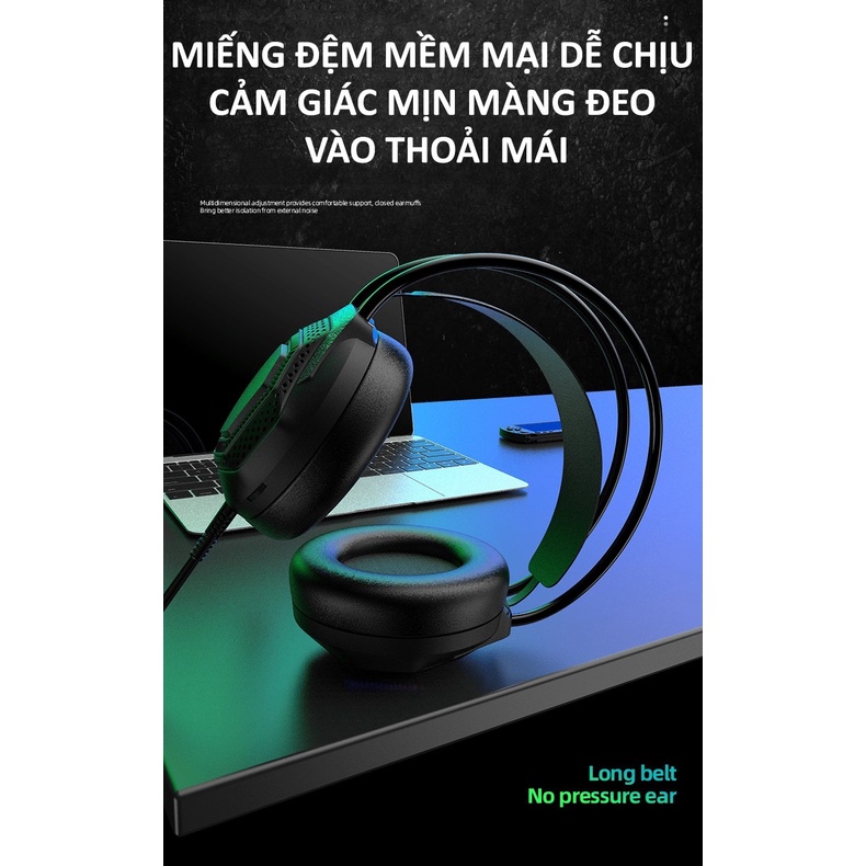 Tai nghe AK5 chuyên game âm thanh sống động có đèn LED 7 màu kèm mic dành cho game thủ
