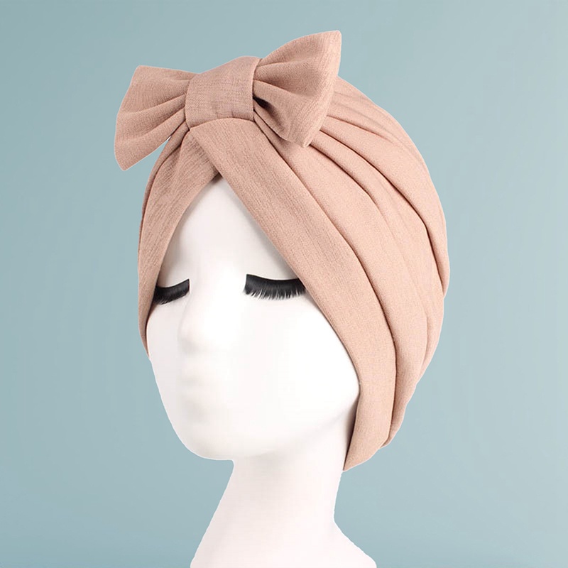 Mũ Turban Trùm Đầu Phối Nơ Phong Cách Hồi Giáo Dành Cho Nữ