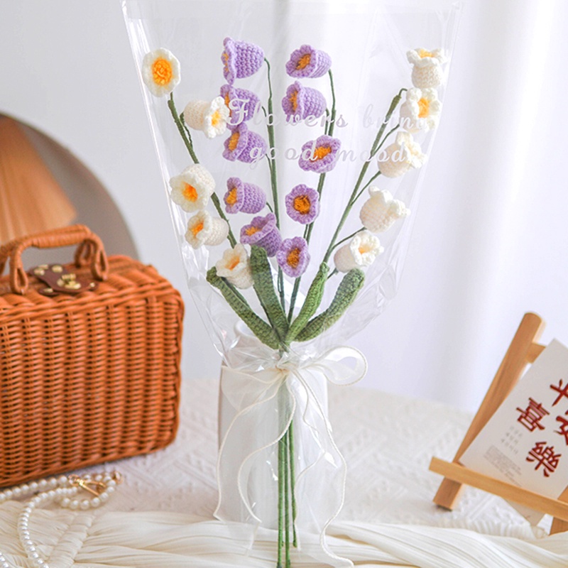 Bó Hoa Nhân Tạo Đan Móc Thủ Công DIY Dùng Trang Trí Nhà Cửa