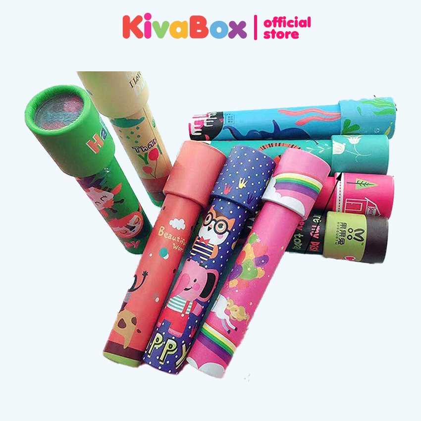 Đồ chơi trẻ em kính vạn hoa Kivabox dành cho bé đa màu sắc hình dạng, phát triển trí trưởng tượng và tư duy