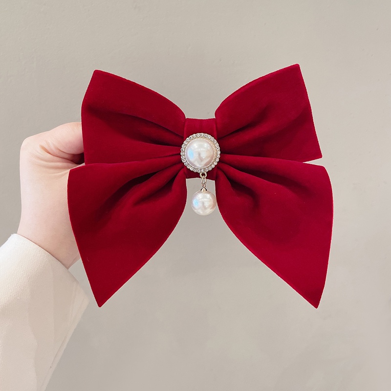 Kẹp Tóc Hình Nơ Ruy Băng Màu Đen Phong Cách Hàn Quốc Cho Nữ