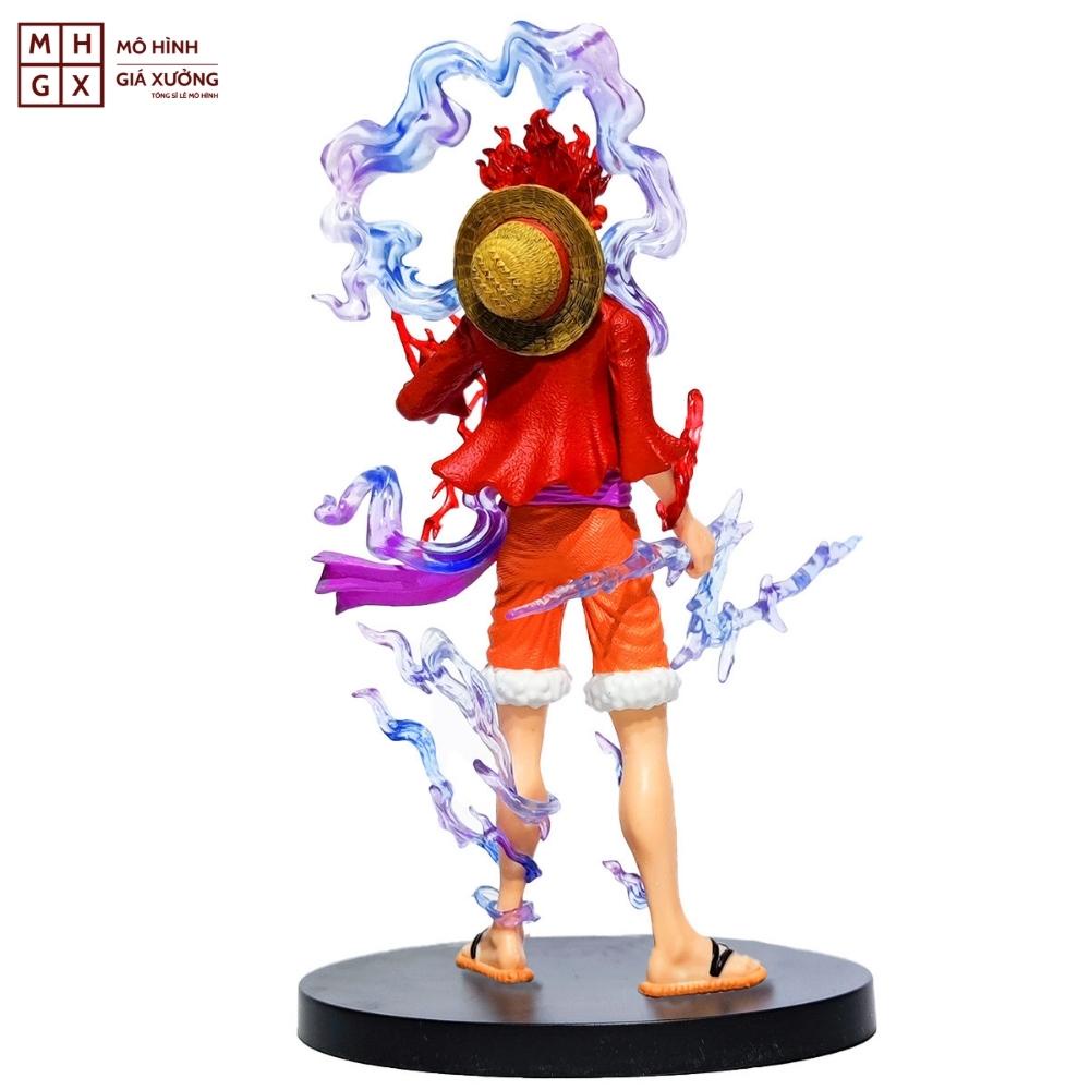 Mô hình Luffy One Piece gear 5 nika 2 màu trắng đỏ có vũ khí cầm tay cao 28cm - hiệu ứng đặc biệt - mô hình giá xưởng