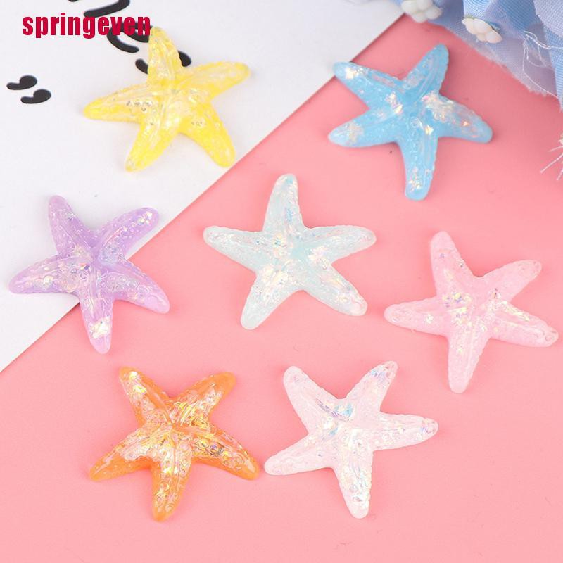 Bộ 5 Vỏ Sò / Sao Biển / Vỏ Sò Bằng Nhựa Resin Nhiều Màu Dùng Làm Đồ Thủ Công